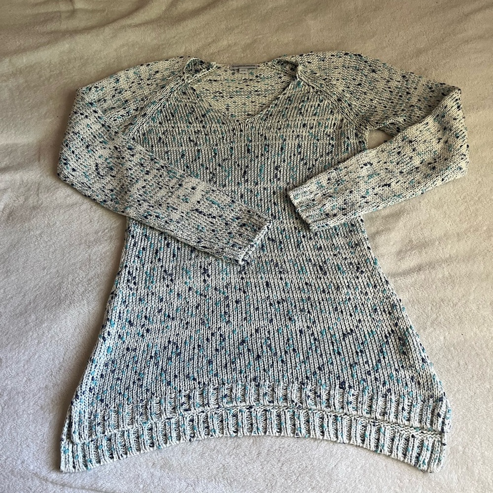 Warehouse Black and White V-Neck Sweater